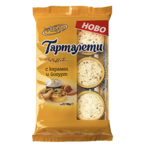 ТАРТАЛЕТИ КАРАМЕЛ И ЙОГУРТ 0,186 КГ.