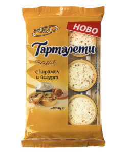 ТАРТАЛЕТИ КАРАМЕЛ И ЙОГУРТ 0,186 КГ.