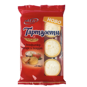 ТАРТАЛЕТИ ЯГОДА И ЙОГУРТ 0,186 КГ.