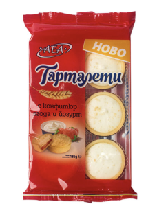 ТАРТАЛЕТИ ЯГОДА И ЙОГУРТ 0,186 КГ.