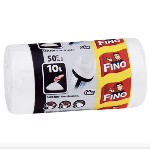 Торби за Смет Fino Цветни с Дръжки 10 л 50 бр 36x44 см
