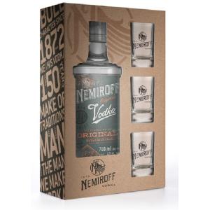 УКРАИНСКА ВОДКА НЕМИРОФ/NEMIROFF ОРИГИНАЛ 0,7Л + 3 ШОТ ЧАШИ