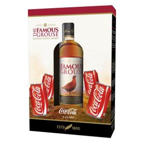 Щотландско уиски ФЕЙМЪС ГРАУС/The Famous Grouse 700ml. промо пакет с 4 Кока Кола кен 330мл.