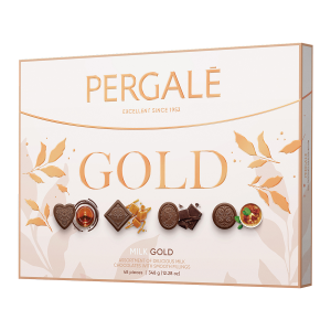 PERGALĖ ГОЛД БОНБОНИ АСОРТИ С МЛЕЧЕН ШОКОЛАД 348Г