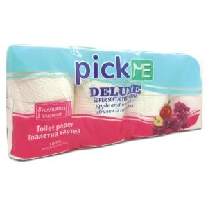 ТОАЛЕТНА ХАРТИЯ ЯБЪЛКА И ОРХИДЕЯ PICK ME 3 ПЛ. 8 БР