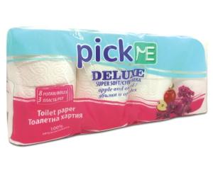 ТОАЛЕТНА ХАРТИЯ ЯБЪЛКА И ОРХИДЕЯ PICK ME 3 ПЛ. 8 БР