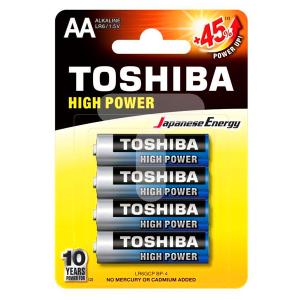 Батерии TOSHIBA High Power Alkaline AA, LR6, MN1500 1.5V 4 бр