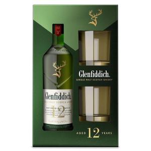 Шотландско уиски GLENFIDDICH / ГЛЕНФИДИХ 12 ГОДИШНО 0.7Л. С 2X ЧАШИ