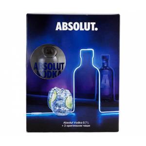 Шведска Водка Абсолют/Absolut в комплект с 2 чаши 700ml.