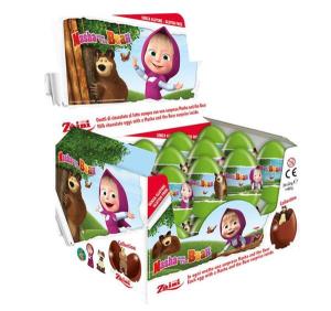 12бр. ZAINI ШОКОЛАДОВО ЯЙЦЕ МАША И МЕЧОКЪТ